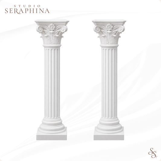 SET OF TWO PILLARS/PLINTHS
