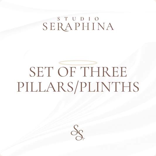 SET OF THREE PILLARS/PLINTHS